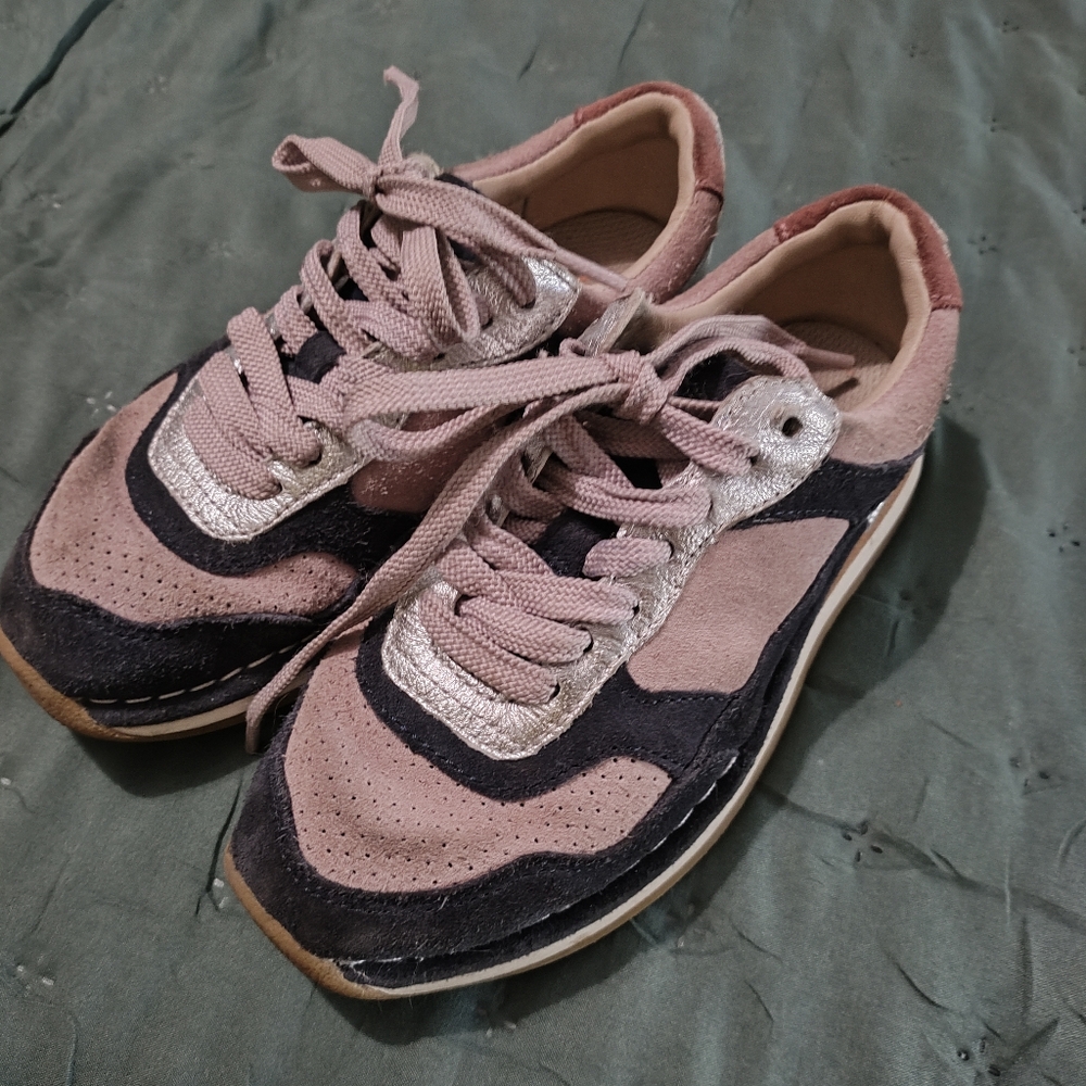 Clarks Pink and Black Retro Sneakers